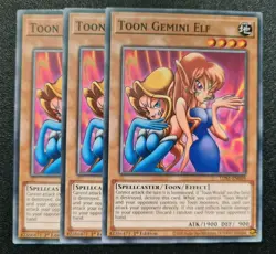 Toon Gemini Elf x3 Yu-Gi-Oh! LDS1-EN059 1st Common PLAYSET - Image 2