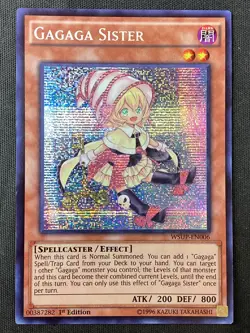 Yu-Gi-Oh TCG #WSUP-EN006 Gagaga Sister 1st Edition Prismatic Secret Rare LP - Image 3