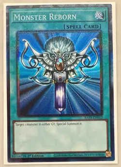 Yugioh! 1x Monster Reborn RA03-EN052 Collector's Rare 1st Ed NM - Image 1