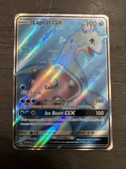 Pokemon Lapras GX Trading Card Holo Rare Collectible - Image 1