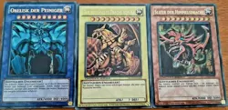 Yugioh! All 3 God Cards! Slifer Sky Dragon Dragon by Ra Obelisk YGLD - Image 5