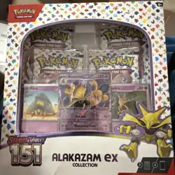 Pokemon TCG Scarlet and Violet - 151 Alakazam ex Collection Box - 4 Packs New - Image 1