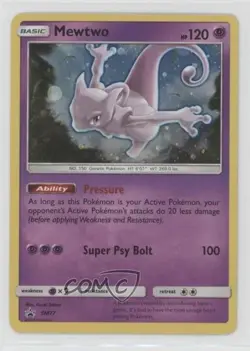 Mewtwo Holo Pokemon Sun & Moon Black Star Promo #SM77 xi9 - Image 1