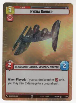 Star Wars Unlimited LotF Hyperspace Foil Card LOF898 Hyena Bomber - Image 1