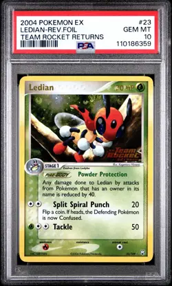 Pokemon Ledian EX Team Rocket Returns Reverse Holo Rare #23 PSA 10 Gem Mint - Image 1