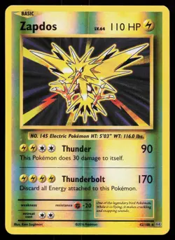 Zapdos 42/108 Holo Rare Evolutions Reverse Holo Pokémon Card - Image 3