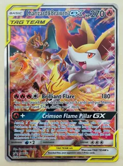 Charizard & Braixen GX SM230 - Tag Team Black Star Promo - Pokemon TCG Card NM - Image 4
