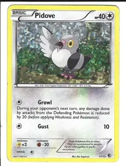 Pokemon Card Pidove 11/12 McDonalds Promo, 2011 , Holo WOTC - Image 3