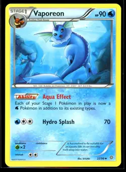 2015 XY - Ancient Origins Vaporeon Stage 1/Uncommon #22 Pokemon Card - Image 1