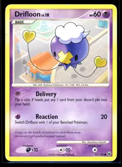 2008 Diamond & Pearl - Majestic Dawn Drifloon #61 Non Holo Pokemon Card - Image 3