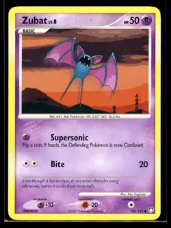 2007 Diamond & Pearl - Mysterious Treasures Zubat #108 Non Holo Pokemon Card - Image 1