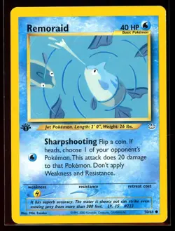 2001 Neo - Revelation Remoraid #50 1st Edition Non Holo Pokemon Card - Image 3