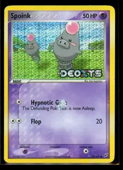 2005 EX Deoxys Spoink Reverse Holo Stamped #76 Pokemon Card - Image 1