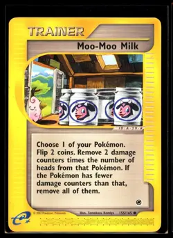 2002 E-Series- Expedition Moo-Moo Milk #155 Non Holo Pokemon Card - Image 1