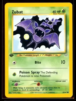 2001 Neo - Revelation Zubat #59 1st Edition Non Holo Pokemon Card - Image 1