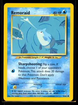 2001 Neo - Revelation Remoraid #50 Non Holo Pokemon Card - Image 3