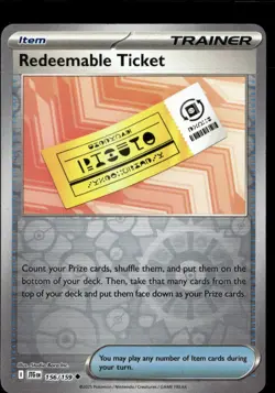 Pokemon Redeemable Ticket 156/159 Journey Together Reverse Holo 2 Card Lot - Image 3