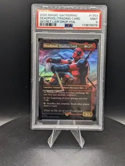 2025 Magic The Gathering Deadpool Trading Card Rainbow Foil PSA 9 - Image 1