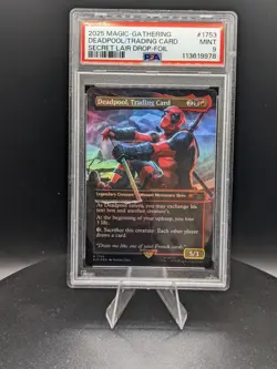 2025 Magic The Gathering Deadpool Trading Card Rainbow Foil PSA 9 - Image 3