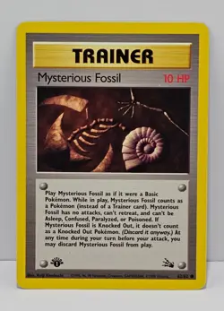 Pokemon 1999 Mysterious Fossil Trainer Card 1st Edition Fossil Set 62/62 Common - Image 3