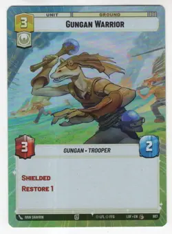 Star Wars Unlimited LotF Hyperspace Foil Card LOF987 Gungan Warrior - Image 1