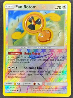 Pokémon Fan Rotom Reverse Holo 110/156 UPR Ultra Prism LP/NM - Image 3
