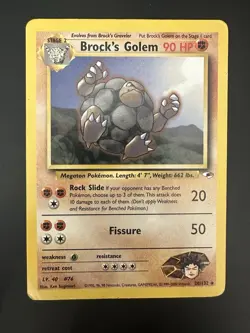 Pokémon TCG Brock's Golem Gym Heroes 20/132 Regular Unlimited Rare MP + - Image 1