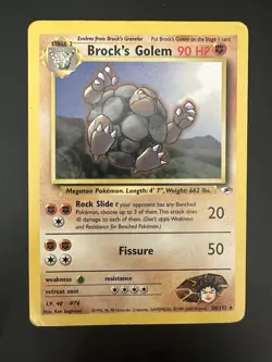 Pokémon TCG Brock's Golem Gym Heroes 20/132 Regular Unlimited Rare MP + - Image 3