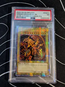 PSA 7 MINT The Winged Dragon of Ra LC01-EN003 QSCE Attribute Error Holo 25th Ann - Image 1