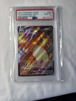 2020 Pokemon SWSH Darkness Ablaze Charizard VMAX Ultra Rare Holo 020/189 PSA 10 - Image 1