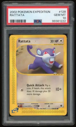 2002 POKEMON EXPEDITION 128/165 RATTATA PSA 10 ***LOW POP 28*** - Image 1