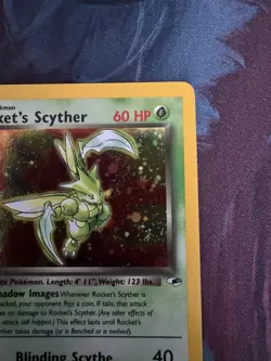 Rocket's Scyther 013/132 Gym Heroes Unlimited Edition Holo Pokemon Card -Used  - Image 3
