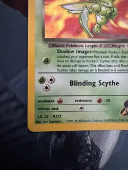 Rocket's Scyther 013/132 Gym Heroes Unlimited Edition Holo Pokemon Card -Used  - Image 4