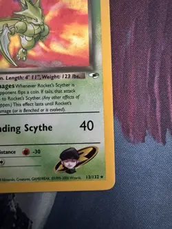 Rocket's Scyther 013/132 Gym Heroes Unlimited Edition Holo Pokemon Card -Used  - Image 5