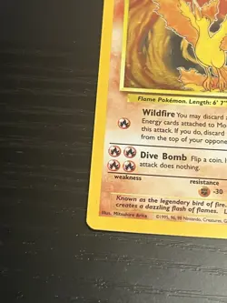 Pokemon TCG Moltres 12/62 Fossil Set Holo Rare Card Vintage WOTC 1999 MP - Image 6