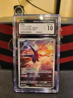 2024 Pokemon Surging Sparks Latios #203 Illustration Rare CGC GEM MINT 10 - Image 2