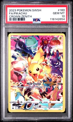 PSA 10 Pikachu 160 Full Art Secret Rare Crown Zenith Holo Pokemon Card 2023 GEM - Image 1