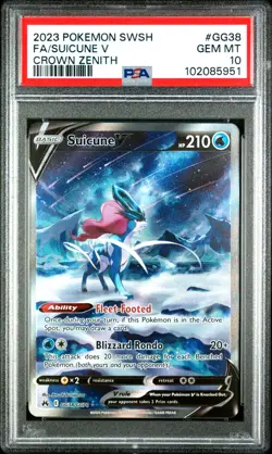PSA 10 Suicune V GG38 Full Art Crown Zenith Pokemon Card 2023 GEM MINT 2023 - Image 1
