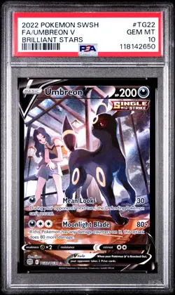 PSA 10 Umbreon V TG22 Trainer Gallery Full Art Brilliant Stars Pokemon Card GEM - Image 1