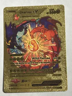 Pokemon Charizard V Evolution 508HP Gold Foil Fan Art Card SMP 26-43 V2 - Image 3