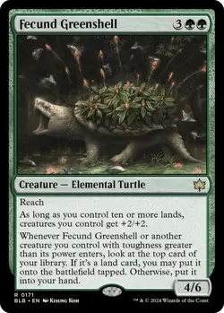 NM  Fecund Greenshell, MTG, Bloomburrow, Magic the Gathering, 171 - Image 1