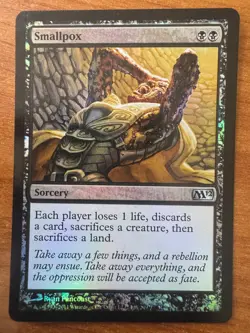 Magic MTG Smallpox FOIL M12 (2012 Core Set) SP+/NM-! - Image 1