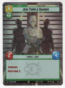 Star Wars Unlimited LotF Hyperspace Foil Card LOF853 Jedi Temple Guards - Image 1