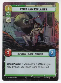Star Wars Unlimited LotF Hyperspace Foil Card LOF832 Point Rain Reclaimer - Image 1