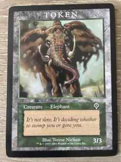 Elephant Token Invasion Magic Player Rewards 2001 MTG LP Magic: The Gathering - Image 1