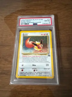 2000 PokÃ©mon Eevee #11 Black Star Promo Holo Pokemon - PSA 8 NM - MT - Image 1