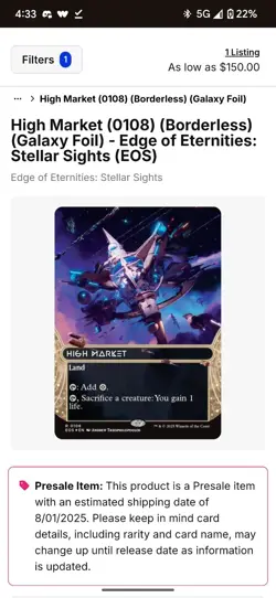 High Market (0108) (Borderless) (Galaxy Foil) - Edge of Eternities NM - Image 4