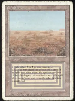 FR | English | Scrubland | Revised | HP | MTG Magic the Gathering (D) - Image 1