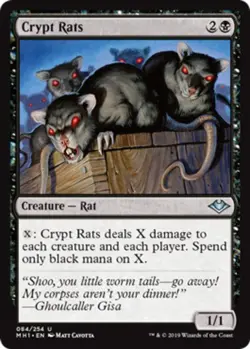 Crypt Rats Light Play, English Magic the Gathering MTG Modern Horizons - Image 1