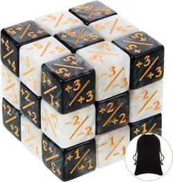 24 Pieces MTG Counters Dice +1/+1 Buff Tokens Black plus 1 Counter Magic Dice Se - Image 1